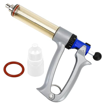 50ML Semi Adjustable Continuous Repeating Syringe Auto Injector – Livestock Pump Automatic Injectors for Syringes – Cattle, Cow, Goat, Sheep, Pig Veterinary Tool
