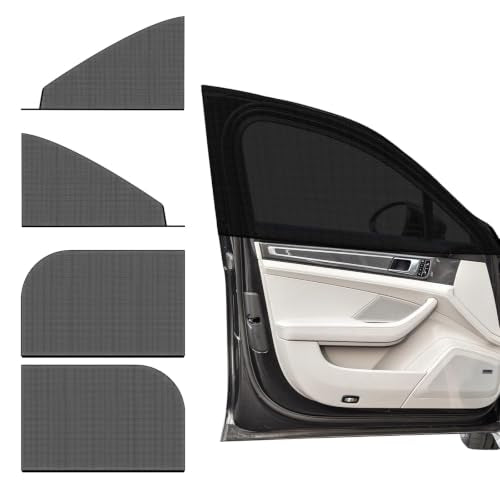 Car Window Shades, UV Protection Vehicle Front Rear Side Mesh Sunshade Curtains, Breathable Heat Block Window Screen Cover Fits for Most Cars, Car Accessories (Car F2+R2, 4 PCS) - color: Car Front 2 PCS+ Rear 2 PCS