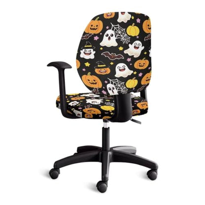 Halloween Bats Ghosts Computer Chair Cover 2 Piece - color: Halloween Bats Ghosts