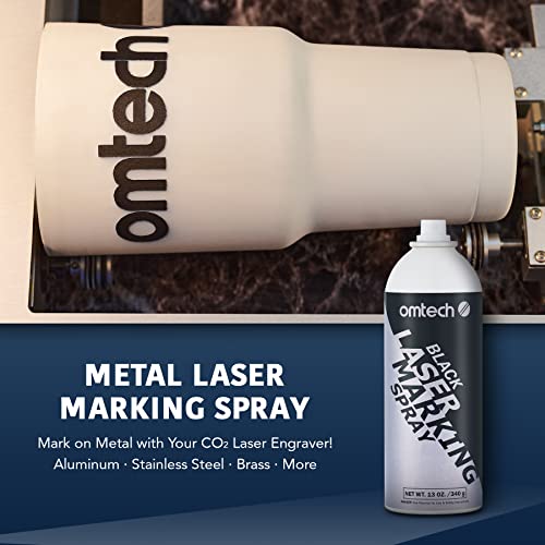OMTech Laser Marking Spray, 2pcs 13oz, Black Marking for CO2 Laser on Metal - color: 13 OZ -- Black, size: 2 Pcs