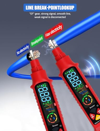 2-in-1 Voltage Tester 2-440V LCD Circuit Breaker Finder Kit | electrical Outlet tester supports dual AC 2-440V & 50-60Hz testing, equipped with clear LCD display for voltage data reading.