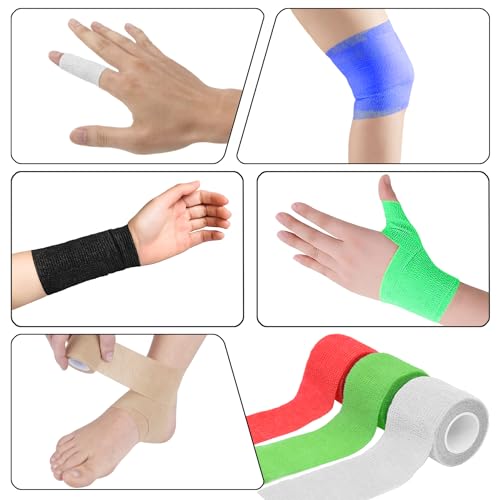 6 Pack White Self Adhesive Bandage Wrap 2 Inches x 5 Yards - color: White, size: 2 Inch