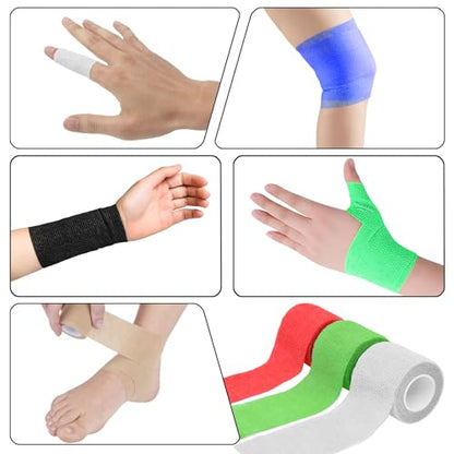 6 Pack White Self Adhesive Bandage Wrap 2 Inches x 5 Yards - color: White, size: 2 Inch