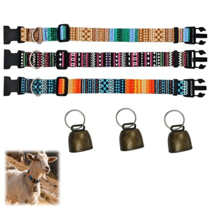Goat Collars and Bells，Durable Nylon Adjustable Collar (Gradation) - color: Gradation, size: 3 PCS