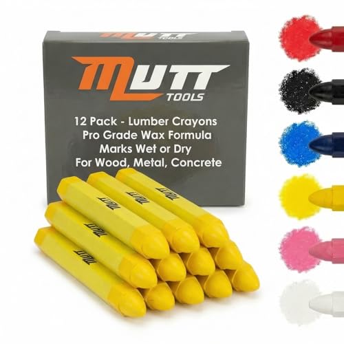 Mutt Tools Yellow Lumber Crayons 12 Pack - Construction Crayon - color: Yellow