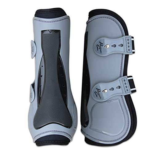 Professional's Choice Pro Performance Show Jump Boots | Front Pair | Universal Size - color: Charcoal, style: TPU Fastener