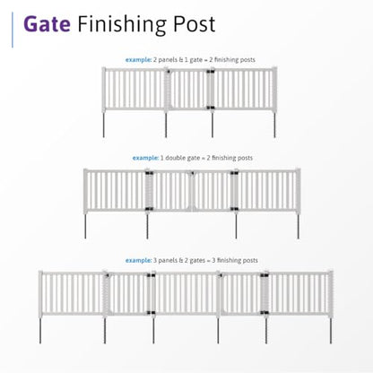 WamBam 4ft White Vinyl Finishing Post | No Dig, Steel Pipe Anchor, for Nantucket, Sturbridge, and Westport Fences, BL19042 - color: 4ft Tall Finishing Post