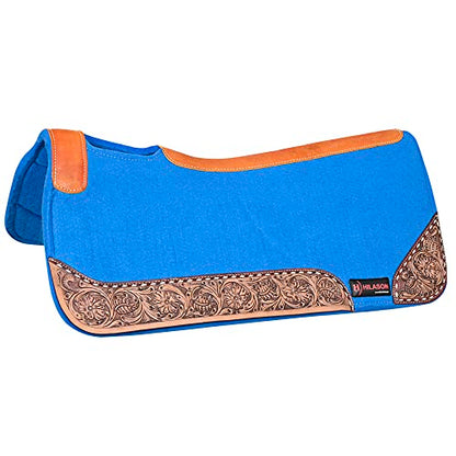 HILASON Western Wool Felt Horse Saddle Pad, Black, 32x30 - color: Blue