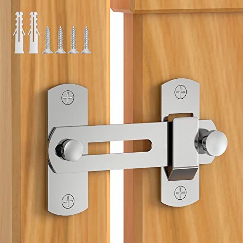 L'aimefois 180 Degree Flip Sliding Barn Door Lock for Privacy (Silver 1) - color: silver 1