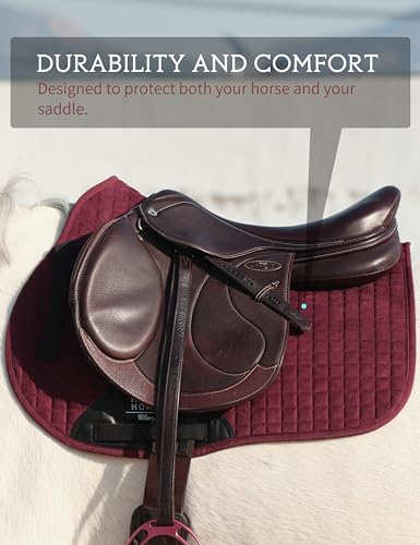 Harrison Howard All-Purpose Saddle Pad Suede Saddle Pad for Horses Use During Everyday Riding - color: Burgundy