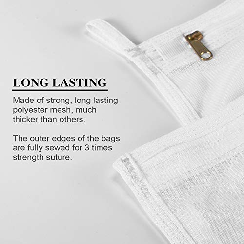 Fine Mesh Laundry Bags for Delicates, 6 Pack (2L+1M) Reusable Wash Bags with Sturdy Zippers, Durable Net Washing Bags for Lingerie, Bra, Sock, Underwear, Baby Clothes, Travel Organizer - size: set of 3 (2*L+1*M) (Pack of 2)