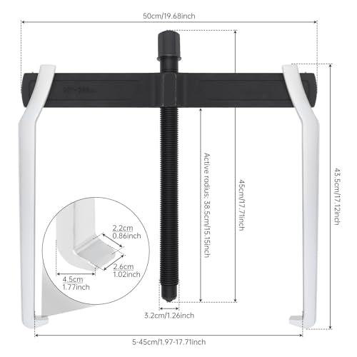 ChgImposs 20 Inch 2-Jaw Gear Puller, Heavy Duty CR-V Adjustable Reversible Bearing Puller Tool for External & Internal Removal of Pulleys, Flywheels, Bearings, Gears, Brake Drums - size: 20 INCH