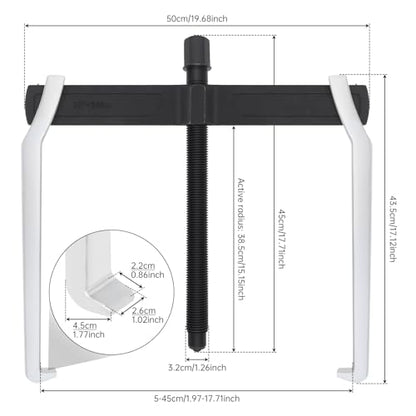 ChgImposs 20 Inch 2-Jaw Gear Puller, Heavy Duty CR-V Adjustable Reversible Bearing Puller Tool for External & Internal Removal of Pulleys, Flywheels, Bearings, Gears, Brake Drums - size: 20 INCH