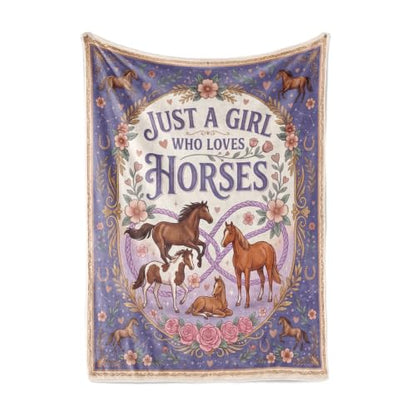 Huglanket Horse Blanket, Purple Throw Blanket for All Seasons | Soft Comfort Cozy Blanket for Couch Sofa Chair Lightweight