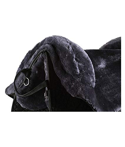 Engel Sheepskin Lined Bareback Pad - Western - color: black charcoal
