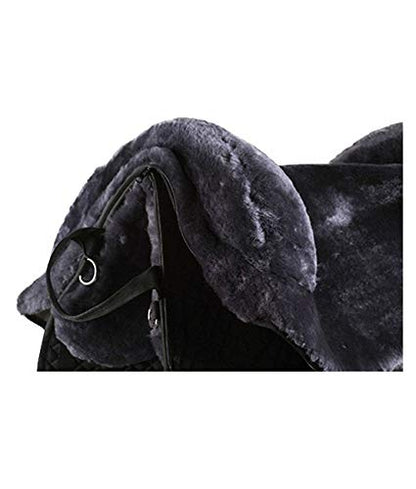 Engel Sheepskin Lined Bareback Pad - Western - color: black charcoal