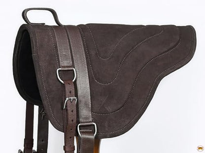 HILASON Western Bareback Saddle Pad Treeless for Trail Riding, Comfortable Suede, Durable Wool Felt
