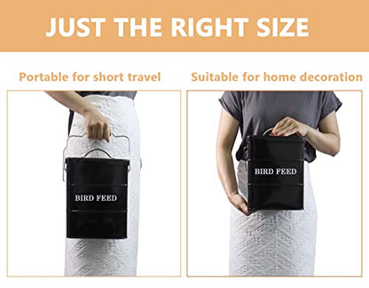 Geyecete Bird Feeder,Bird Food Jar Pet Food Storage Airtight Food Storage Container-Black - color: Black