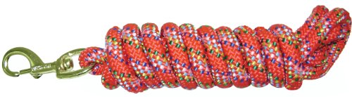 Hamilton 5/8" x 10' Poly Horse Lead Rope with Bolt Snap, Red Confetti - color: Red Confetti