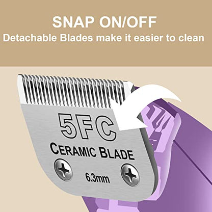 5FC Grooming Ceramic Pet Clipper Blades Compatible with Andis & Oster A5 - color: Silver, size: 5FC 6.3mm