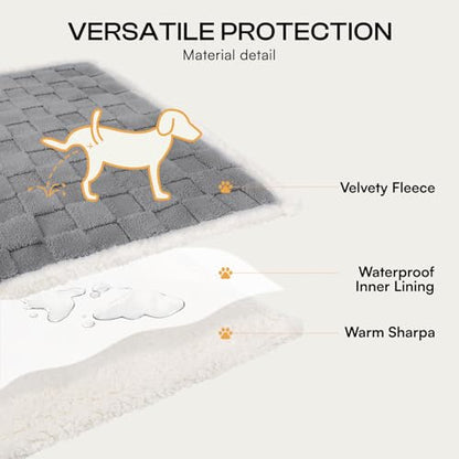 Luciphia Waterproof Dog Blanket, Reversible Fleece & Sherpa, Couch Cover - color: Cookie Gray, size: Medium (57x40 inch)