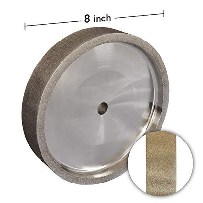 BUCKTOOL 80 Grit 8-Inch CBN Grinding Wheel, 1.5-Inch Wide, 5/8-Inch Arbor - style: 80Grit, 1.5" Wide