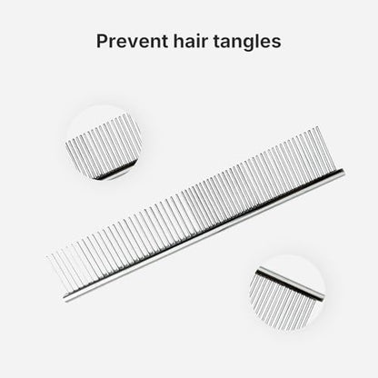 Stainless Steel Pet Grooming Comb, Grooming Tool for Dogs and Cats, Removes Knots & Tangles, 7.5 Inch