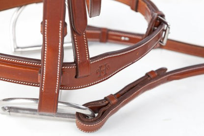 Huntley Equestrian Fancy Stitched Sedgwick Leather English Bridle and Reins - color: Conker, size: Cob