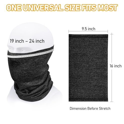 TICONN Neck Gaiter for Men Women, Cooling Bandana Face Mask Cover Gator - color: 4 Heather Black, style: Quick Dry