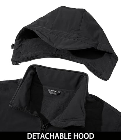 MAGCOMSEN Men's Tactical Jacket Winter Snow Ski Water Resistant - color: Black, size: Medium