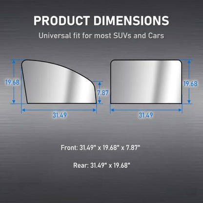 4 PCS Side Window Sun Shades, 100% Block Light Privacy Car Window Covers, Front/Rear Window Sun Protection for Heat Insulation, Fit for Breastfeeding, Taking a Nap, Changing Clothes (Silver)