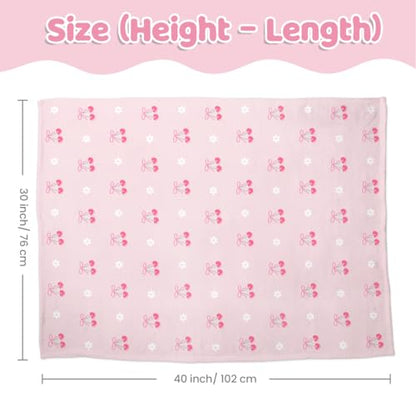 SANDJEST Cherry Minky Blanket 30 x 40 Inches, Gift for Christmas Birthday - color: Cherry