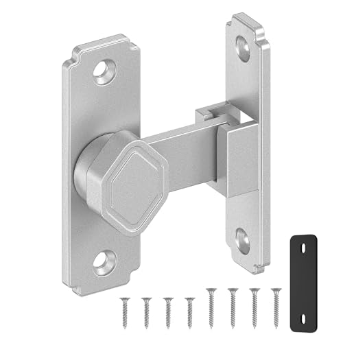 Sliding Barn Door Lock, 90 Degree Flip Security Gate Latch - color: Silver-1 Pc