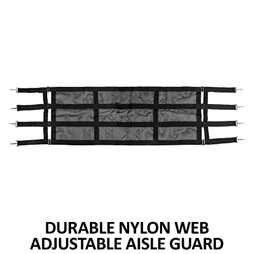 Dura-Tech Narrow Aisle Guard | Adjustable for Smaller Aisles | Durable Nylon Webbing | Maximum Airflow | Heavy-Duty Hardware | High Visibility