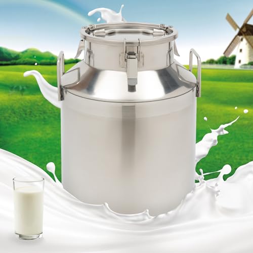 Milk Can Water Jug Coffee Canister Stainless Steel Bucket Milk Jug W/Independent Embedded Silicone Sealed Lid Easy to Use and Clean Storage (50L/13.3 Gallon) - color: 50L/13.3 Gallon