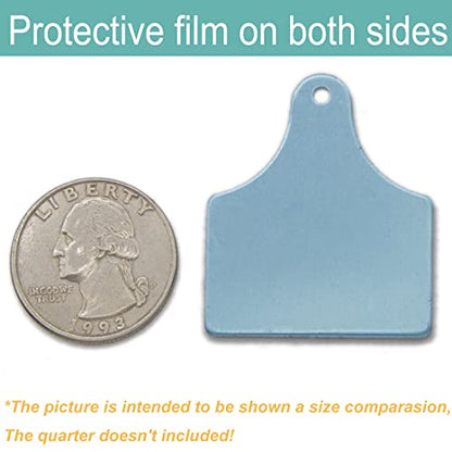 ABBECIAO 25Pack Large Cow Tag Blanks Aluminum Cattle Tag Metal Stamping Blanks -14 ga. Thick