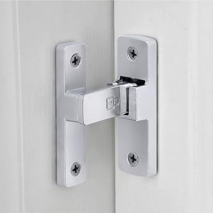 Silvery 90 Degree Zinc Alloy Barn Door Latch, Flip Gate Lock - color: Silvery_90 Degree