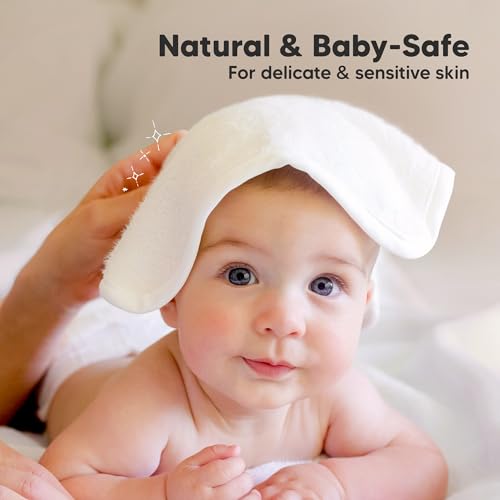 Keababies Baby Hair Brush and Comb Set and Baby Washcloths - Wooden Brush with Soft Goat Bristle - Organic Towels and Washcloths for Newborns, Infants, Kids