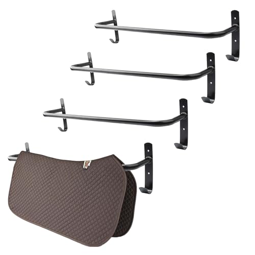 4Pcs Blanket Rack with Tack Rack,Wall Mounted Blanket Bar for Hanging Horse Blankets Pads Saddle Blankets,33.8 Inch