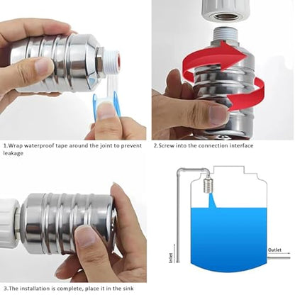 Automatic Water Float Valve, 1/2 to 3/4 Inch Connection Types, Stainless Steel 304 Fully Automatic Water Shut off Float Valve for Water Tank, Pool, Livestock Trough (2 Pack)