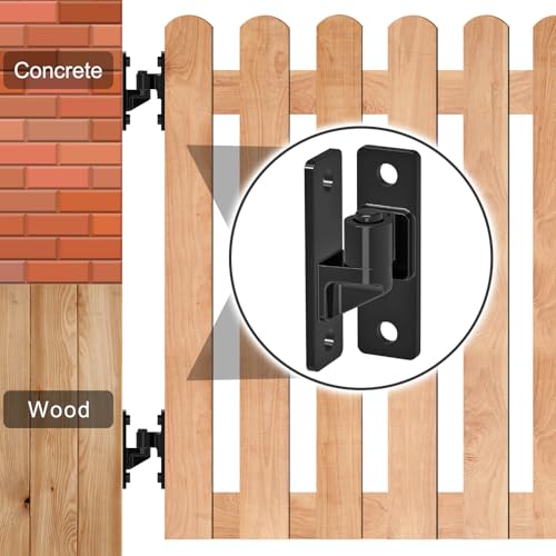 4.9" Heavy Duty Gate Hinges, Wall Mount Female Male Hinges | 2 Pairs, Electroplated 6mm Steel Design, Provides Stable Support, Smooth Opening and Closing for Wooden Fences and Farm Gates - color: Black, 2 Pack