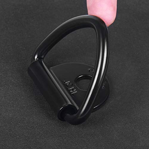 Cargo Tie-Down Anchors, 4PCS 2" Black Steel V-Ring Bolt On Trailer Cargo Rope Bolt on Surface Mounting Clip Truck Load Anchor Point Lashing Ring for Trailers Trucks Warehouses - color: 4-Pack