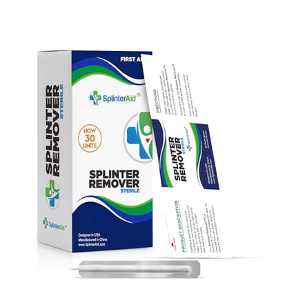 Painless Splinter Removal Kit (30-Pack) | Pull Out Splinters Fast & Easy | Compact First Aid for Home, Travel & Camping | Great for Hiking, Woodworking & Outdoors | No Tweezers Needed