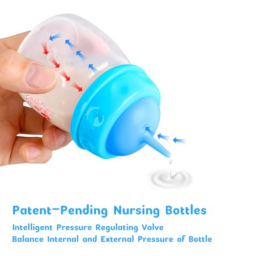 Pet Feeding Bottle and Syringes,60ml Nursing Bottle, 3 Sizes Nipples with Ventilation Valve Resistant Tearing Perfect for Puppies, Kittens, Small Wildlife (Blue) - color: Blue