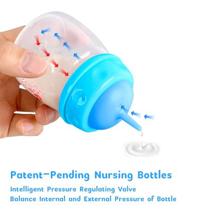 Pet Feeding Bottle and Syringes,60ml Nursing Bottle, 3 Sizes Nipples with Ventilation Valve Resistant Tearing Perfect for Puppies, Kittens, Small Wildlife (Blue) - color: Blue