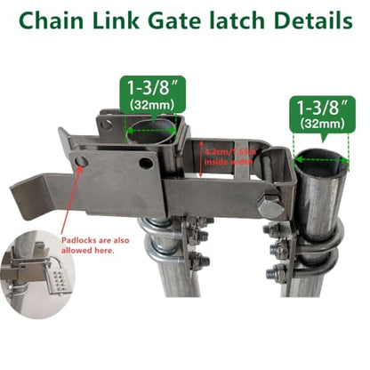 BiJun Chain Link Double Gate Latch for 1-3/8" Frames