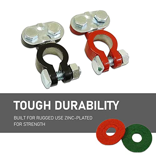 2 PCS Cable Terminal Clamp Connectors, Cables Terminal Connectors Kit, Fit for Cars, Vans, Trucks (Silver)