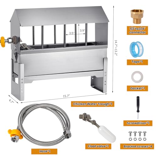 Automatic Chicken Waterer Stainless Steel Chicken Water Dispenser
