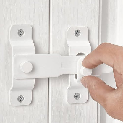 2 Packs Matte White Barn Door Latches，4.33”x 3.23” Flip Door Latch - color: Matte White_2 Pack