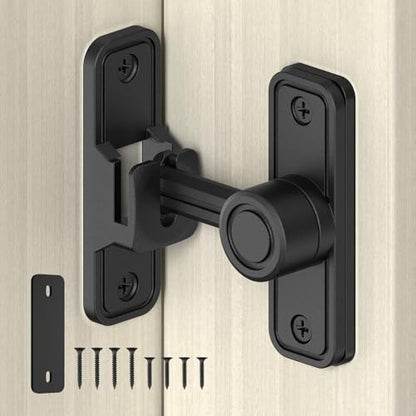 Barn Door Lock 2.4" 90/180 Flip Gate Latch, Black 1-Pack - color: Black-1 Pc